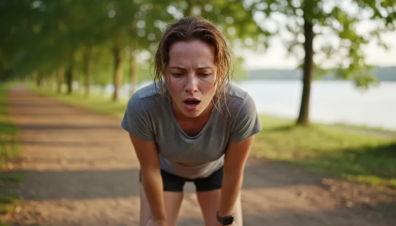 Image photo réaliste d'une personne essoufflée