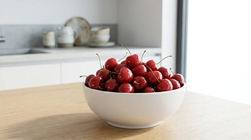cerises dans un bol blanc