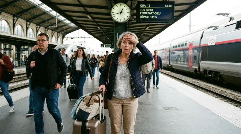 personne sur un quai de gare qui semble oublier quelque chose