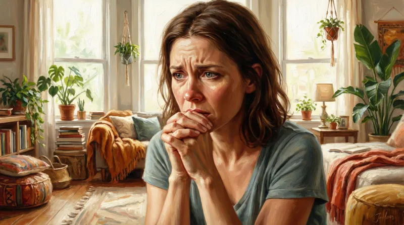 Illustration d'une femme qui a l'air inquiet