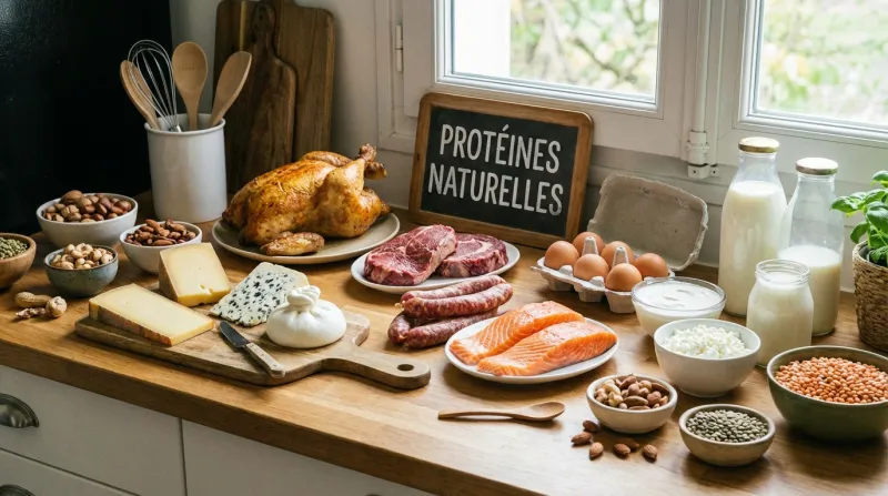 Aliments riches en protéines (viande, produits, laitiers, oeufs...)