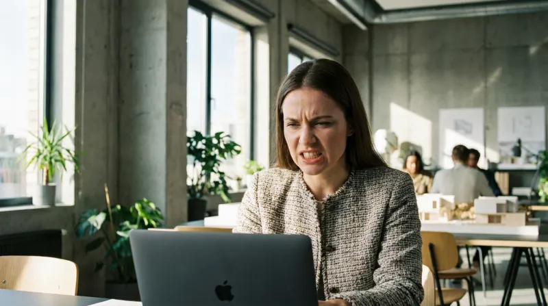 Personne qui a la mâchoire crispée