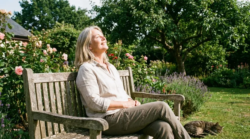femme qui s'expose à la lumière naturelle à l'extérieur