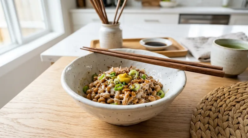 natto traditionnel servi dans un bol 