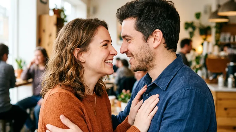  deux personnes se regardant intensément dans les yeux 