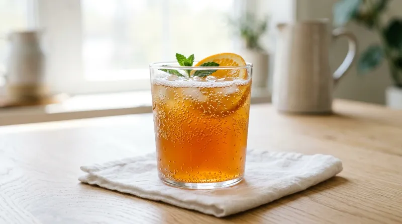 verre de kombucha frais