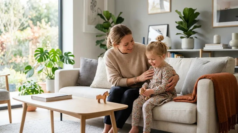  parent qui interagit avec douceur et bienveillance avec son enfant