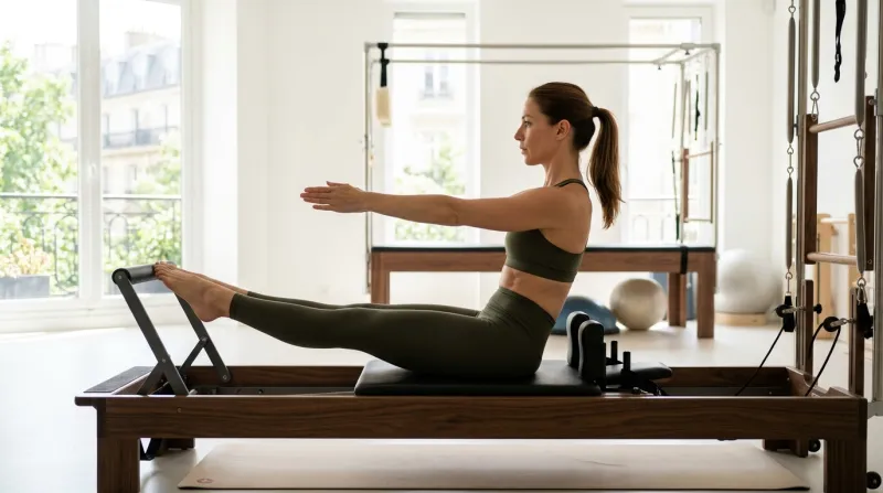 personne pratiquant un exercice de Pilates