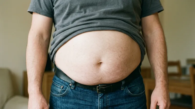 gros plan du ventre d'un homme 