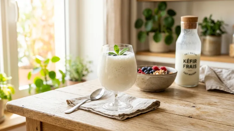  verre de kéfir frais