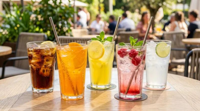 plusieurs verres de sodas