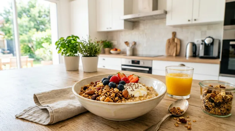  bol de granola croustillant et de flocons d'avoine 