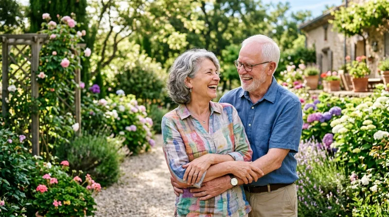 couple de seniors souriants et épanouis
