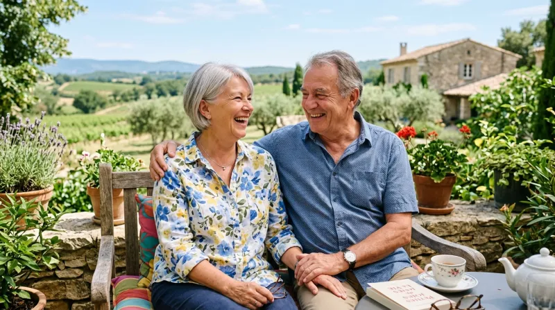 couple de seniors souriants profitant d'un moment de détente 