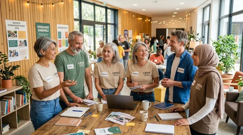  groupe de bénévoles souriants et engagés 