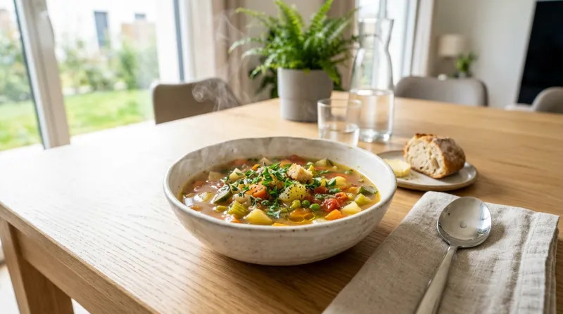 bol de soupe de légumes