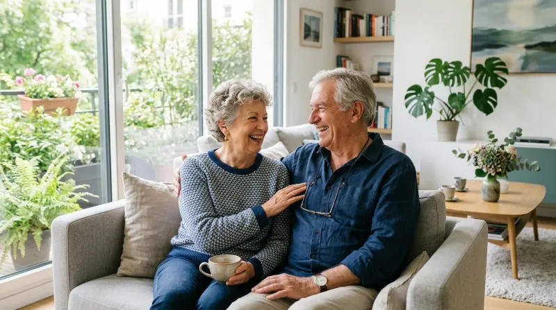 seniors partageant un moment de complicité 