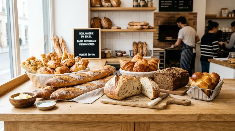 différents pains et produits de boulangerie