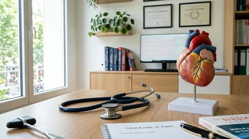  stéthoscope et un modèle anatomique de cœur 