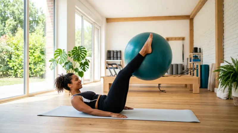 personne pratiquant le Pilates 