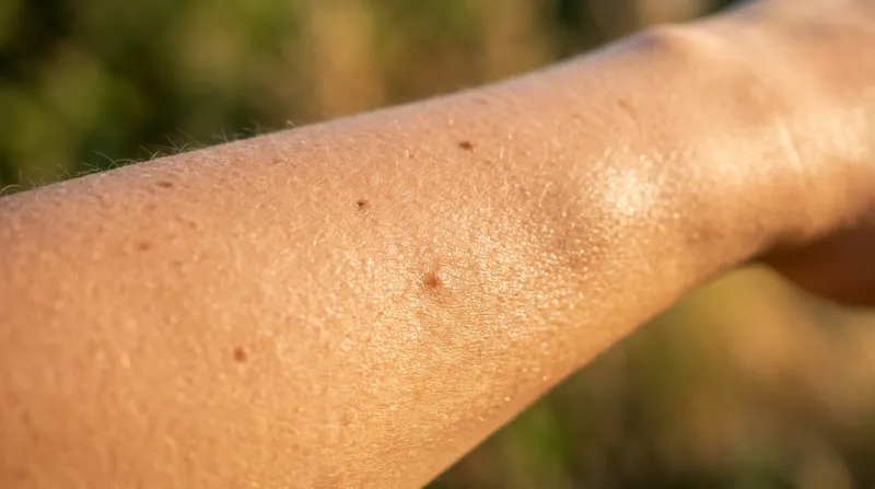  gros plan sur la peau sous une lumière estivale