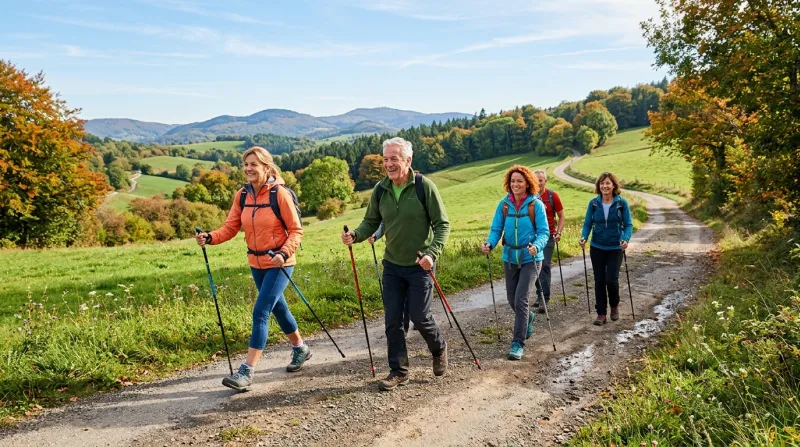  personnes pratiquant la marche nordique 