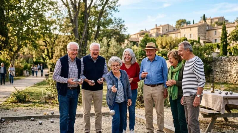 groupe de seniors souriants partageant une activité 