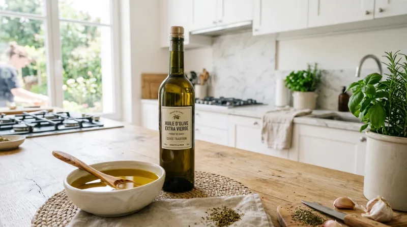 bouteille d'huile d'olive extra vierge 