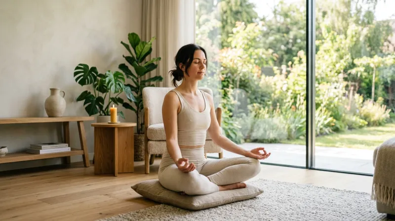 personne pratiquant la méditation 