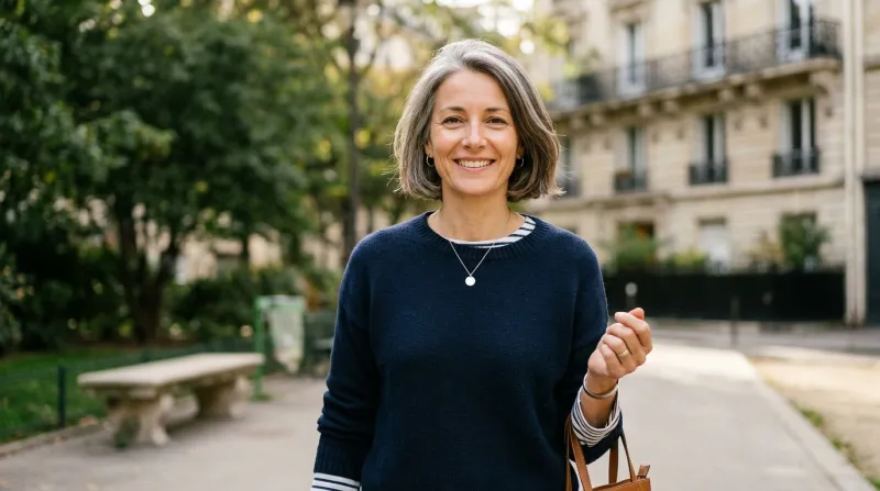 Femme arborant une coupe carré court