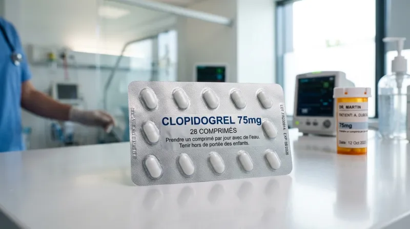 Une photo en gros plan d'une plaquette de médicaments en aluminium dans un environnement médical mod