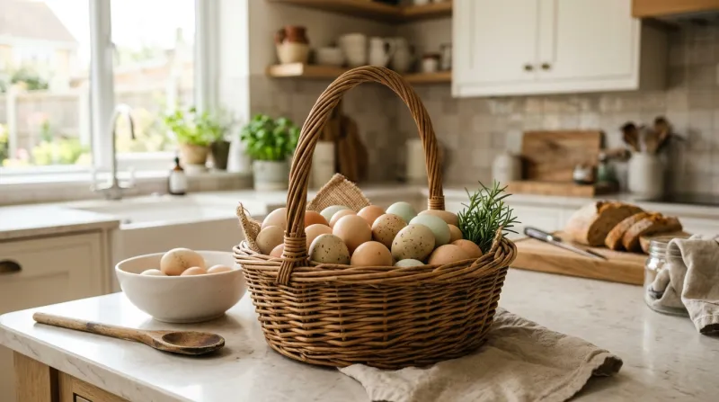 œufs frais dans un panier 