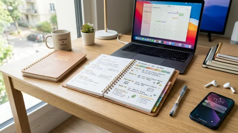agenda  sur un bureau