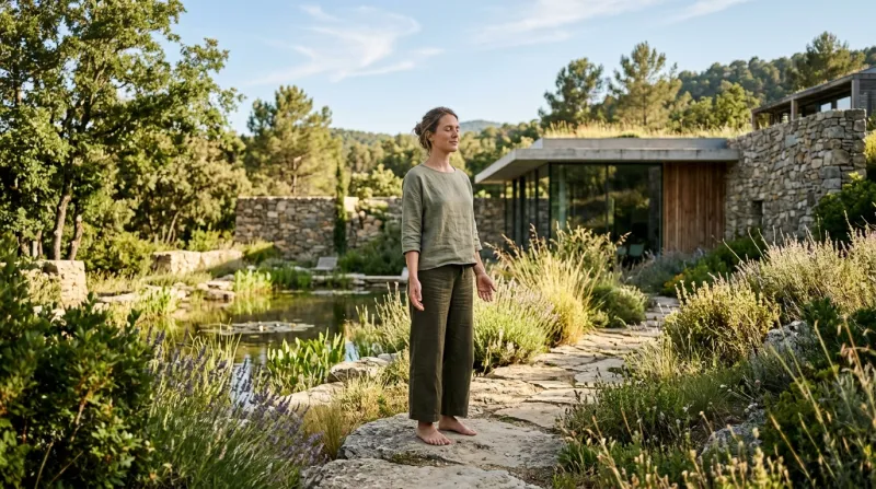  personne debout calme dans un environnement naturel 