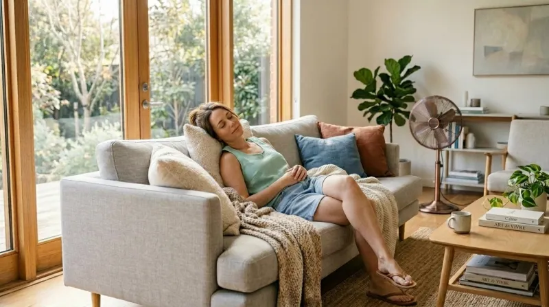 personne se reposant dans un salon 