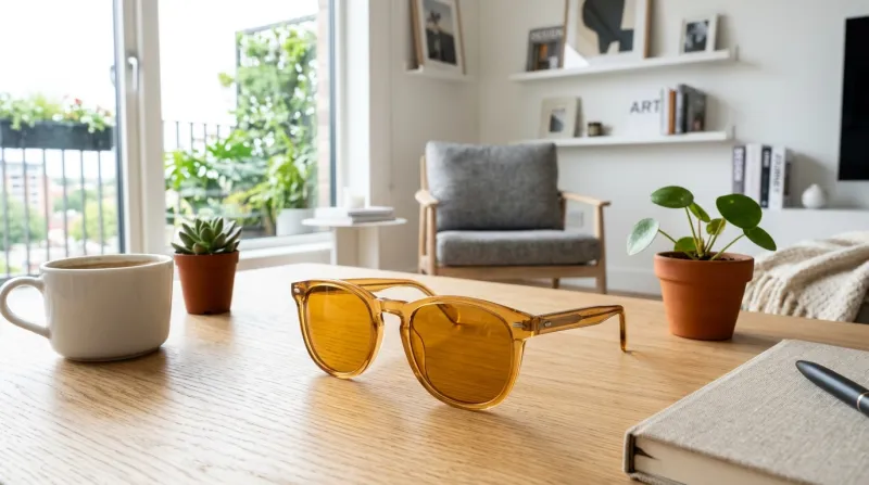 lunettes de soleil aux verres de teinte ambrée