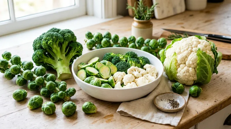 assortiment de légumes crucifères 
