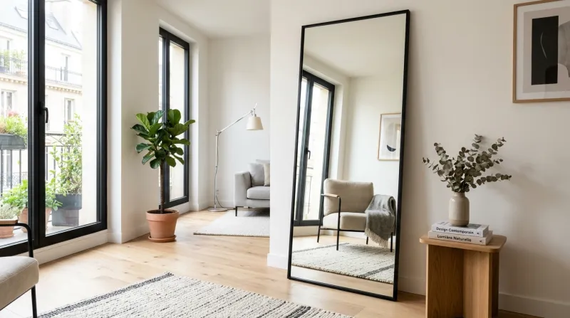  miroir de plain-pied dans une pièce 