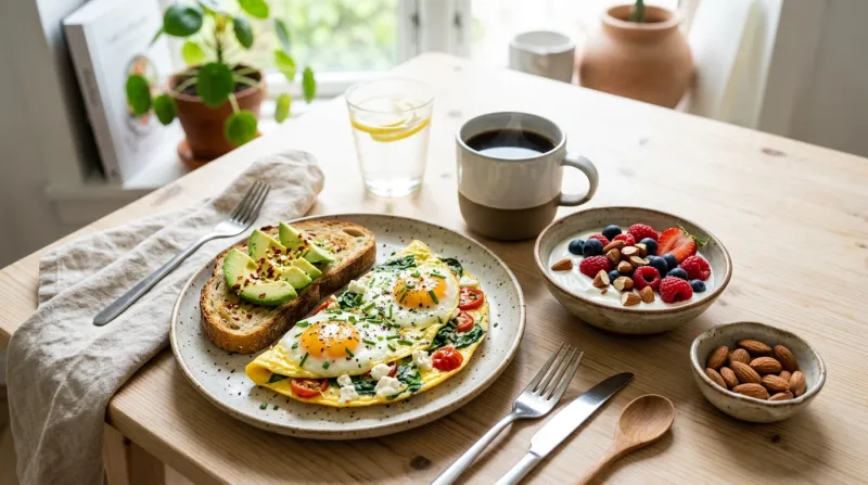  petit déjeuner équilibré et riche en protéines