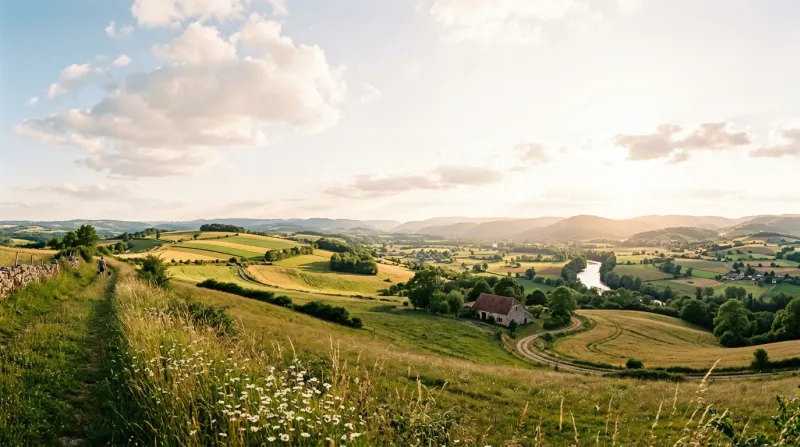 vaste paysage ouvert et baigné de lumière