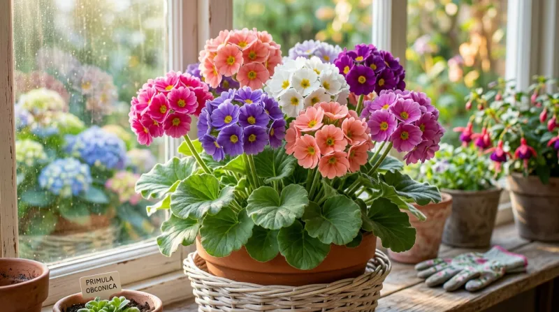  primevère obconique en pleine floraison