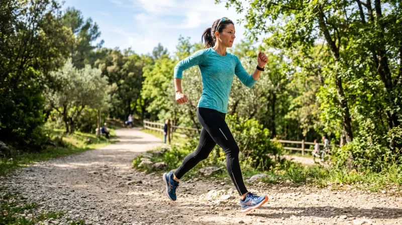 personne pratiquant la marche active 