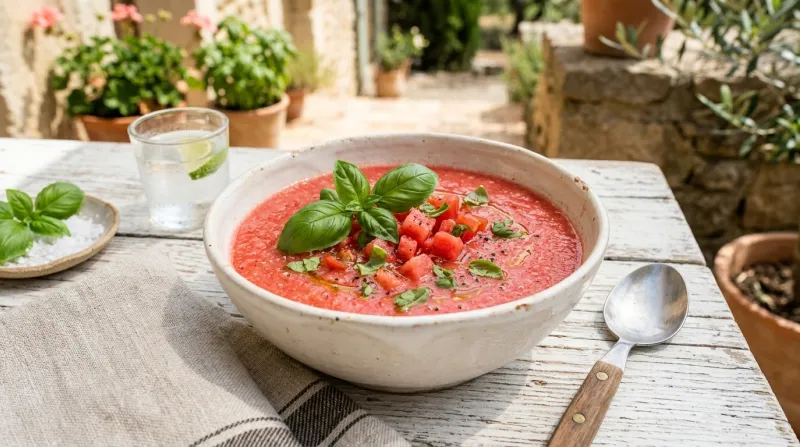  bol de gaspacho à la pastèque et à la tomate