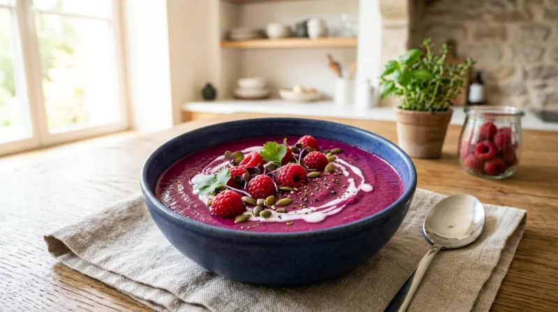  velouté de betterave et framboise 