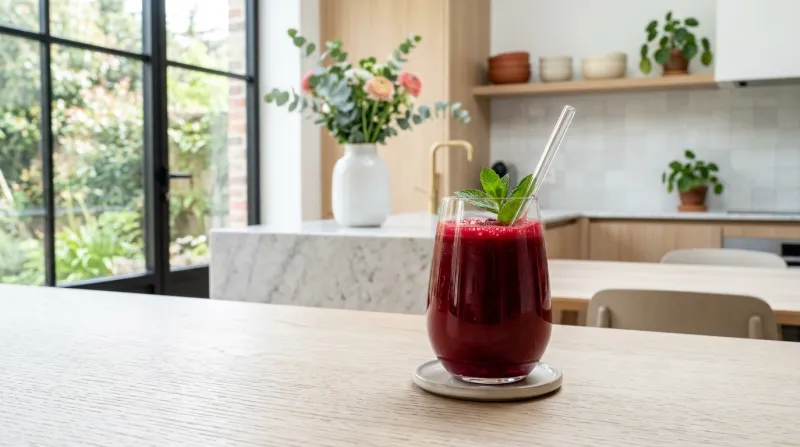 verre de jus de betterave frais 