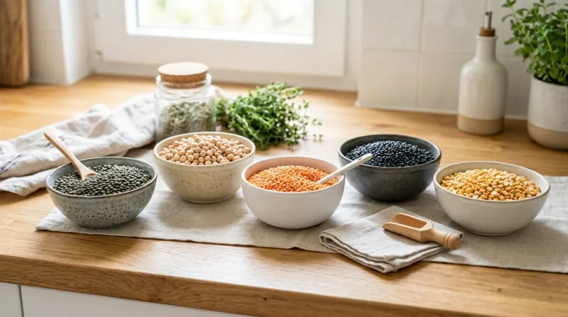 assortiment de légumes secs 