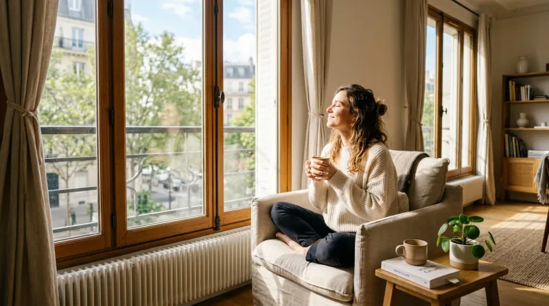  personne profitant de la lumière naturelle du matin