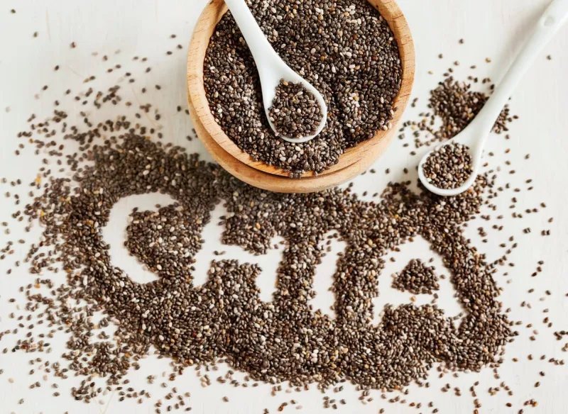 chia seeds chia word made from chia seeds selective focus