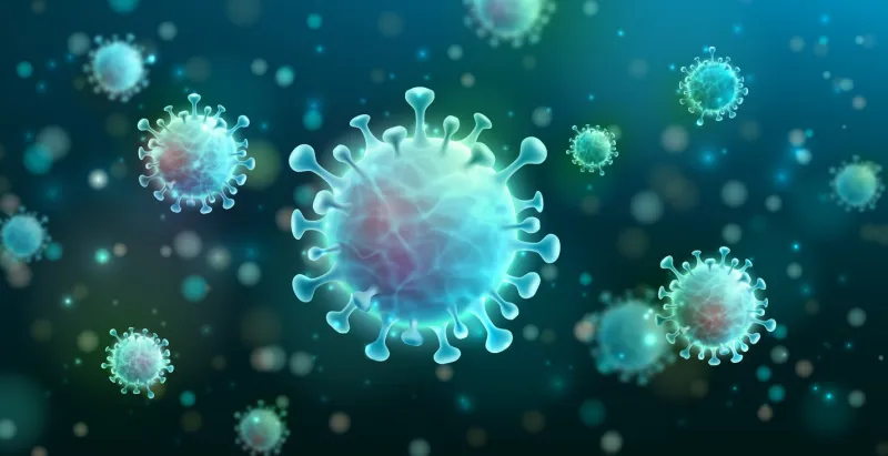 vector of coronavirus 2019-ncov and virus background with disease cells covid-19 corona virus outbreaking and pandemic medical health risk concept vector illustration eps