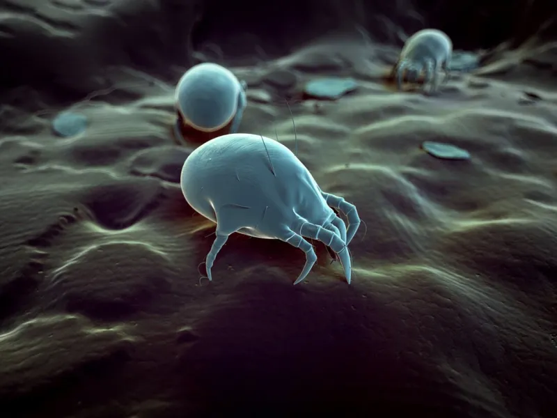 medical 3d illustration - typical dust mite